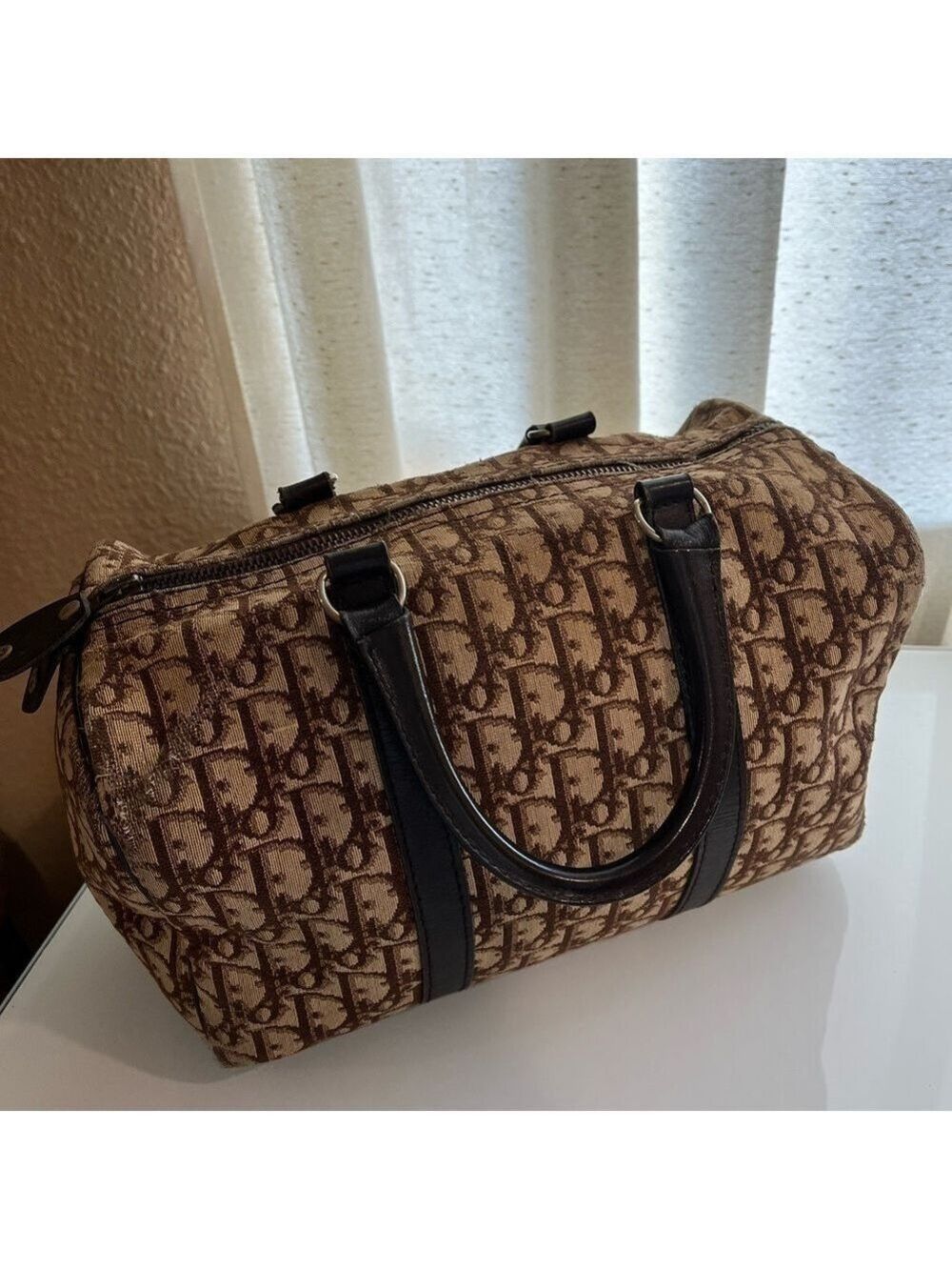 CHRISTIAN DIOR VINTAGE BROWN MONOGRAM TROTTER HANDBAG - Picture 16 of 16